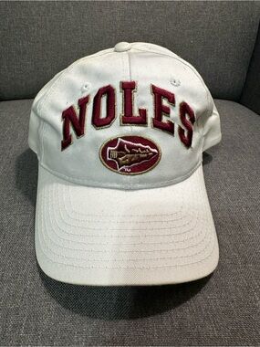 Zephyr White 'Noles' Embroidered Baseball Cap with Garnet Logo